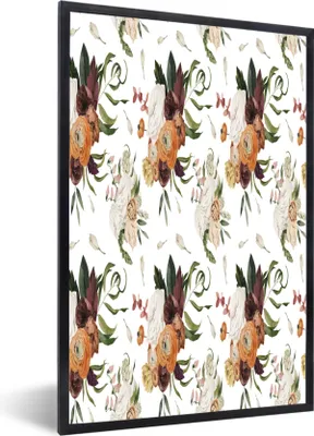 Produktbild von MuchoWow® MuchoWow® Gerahmtes Poster Blumen - Farben - Muster 20x30 cm - Poster mit zchwarzem Bilderrahmen - Drucken - Bilder Poster im Rahmen