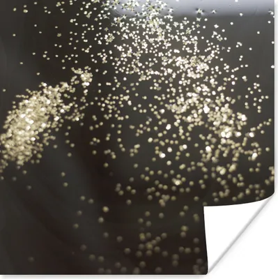 Produktbild von MuchoWow® Poster Marmor - Schwarz - Glitter 100x100 cm - Babyzimmer