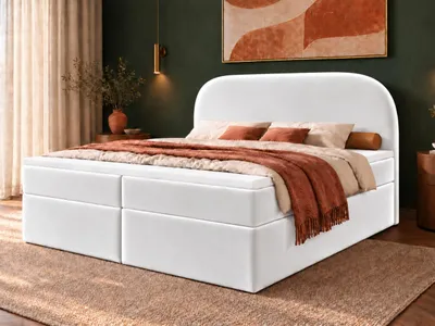 Produktbild von Emlar Boxspringbett Mona 2 180x200 - Komplett-Set mit Matratze und Topper - Polsterbett mit Bettkästen - Boxspringbett Weiß (Magic Velvet 2200)