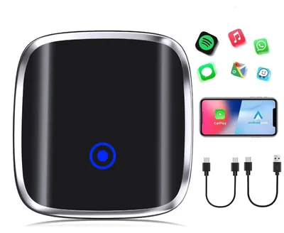 Productafbeelding van 2-in-1 draadloze CarPlay- en Android Auto-adapter – Converteert bekabelde CarPlay-verbindingen