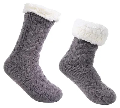 Obrázok produktu pre Teplé dámske ponožky, hrubé, protišmykové, plyšové, 1 pár, veľkosť 36-42