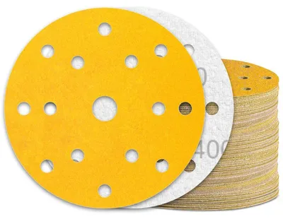 Obrázok produktu pre Brúsny papier Klett, 150 mm, 15 otvorov, zrniteľnosť 400, 60 kusov, určený pre excentrické brúsky