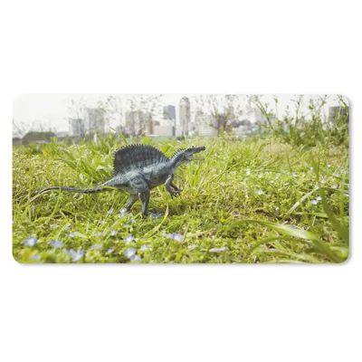 Produktbild von MuchoWow® Mauspad Mousepad Dinosaurier - Gras - Klein 60x30 cm - Mousepads - Maus Mat - Pad - Mausunterlage - Nachhaltig