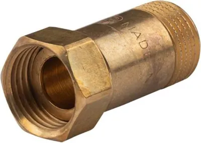 Produktbild von Messing Gewinde-Fitting Schaft flachdichtend mit Kappe 1/2'AG (DN 15) - 1/2'IG (DN 15) - schwere Ausführung