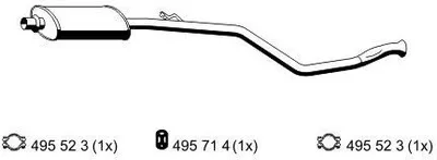 Produktbild von ERNST 510011 Mittelschalldämpfer Schalldämpfer passend für PEUGEOT 306 Schrägheck (7A, 7C, N3, N5)