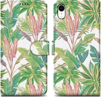 Produktbild von Cadorabo Schutzhülle für Apple iPhone XR Hülle Design Grüner Regenwald No.8 Handyhülle Schutzhülle Etui Magnetisch Case