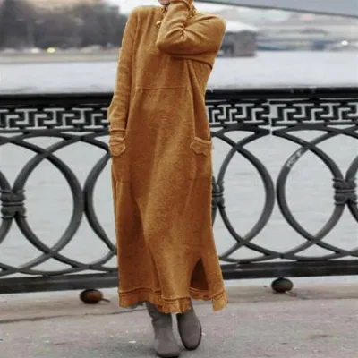 Imagen del producto de Vestido casual de mujer con mangas largas y encaje de punto