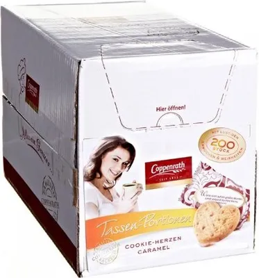 Produktbild von Coppenrath Cookie-Herzen Caramel einzeln verpackt 200 Stück je 5g