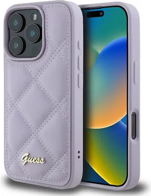 Produktbild von Guess GUHCP16XPSQSQSU iPhone 16 Pro Max 6.9" jasno hardcase Quilted Metal Logo Schutzhülle