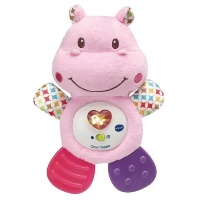Produktbild von Croc'Hippo Rassel – Rosa strukturierter Plüsch