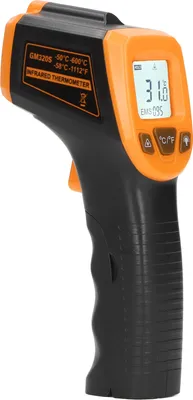Image de Pistolet de mesure de température manuel sans contact infrarouge Boîtier ABS Pistolet de mesure de température numérique pour l'industrie Orange