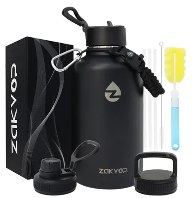 Obrázek produktu pro Izolovaná láhev na vodu od 2L s brčkem a se 3 víčky