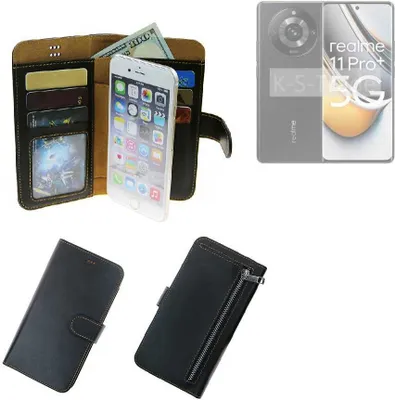Produktbild von K-S-Trade Schutz Hülle kompatibel mit Realme 11 Pro+ Klapphülle Case Phone cover Slim Handytasche Handy Hülle schwarz aus Kunstleder (1 Stk)