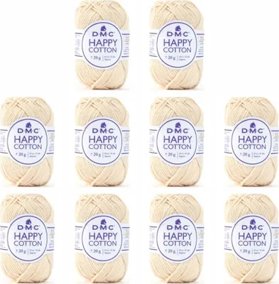 Zdjęcie produktu dla 10 motków DMC Happy Bawełna – miękka przędza ze 100% bawełny, nr 392 (kolor 800)