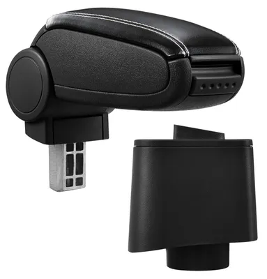 Armlehne Mittelarmlehne Leder Bezug Schwarz / Weiß für VW Polo 6R ab 2009 – Produktansicht