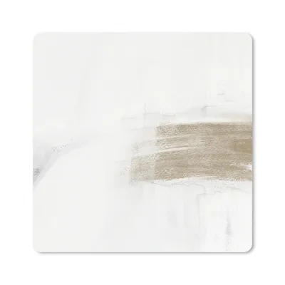 Produktbild von MuchoWow® Mauspad Mousepad Taupe - Weiß - Design - Abstrakt 20x20 cm - Mousepads - Maus Mat - Pad - Mausunterlage - Desk Mat - Bureauartikeln