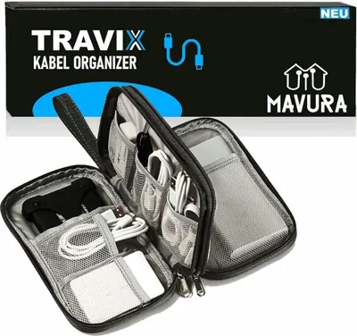 Produktbild von TRAVIX Kabel Organizer Tasche Aufbewahrungstasche Kabeltasche Reise Zubehör