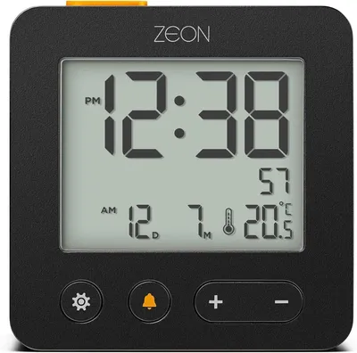 Digitaler Nachttischwecker, LCD, Schlummerfunktion, Temperaturanzeige, Schwarz