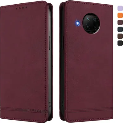 Produktbild von Hülle für Xiaomi Mi 10T Lite, Retro Kunstleder Ständer Klapphülle mit Kartenfächer und Magnetische Rot