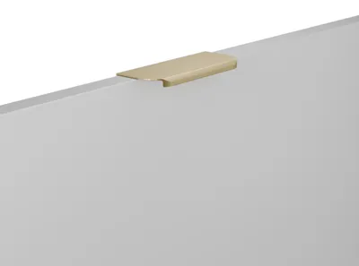 Produktbild von Griff für Möbel aus Zinklegierung, Lochabstand 64 mm, Messing-Optik