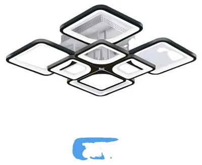Zdjęcie produktu dla Lampa sufitowa, z regulacją jasności, LED, z pilotem, czarna 4 i 4