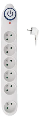Obrázok produktu pre Solight prepäťová ochrana, 150J, 6 zásuviek, 3m, biela