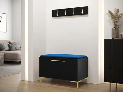 Obrázek produktu pro Nábytek do předsíně s čalouněnými panely ANDORA 7 - černý / modrý