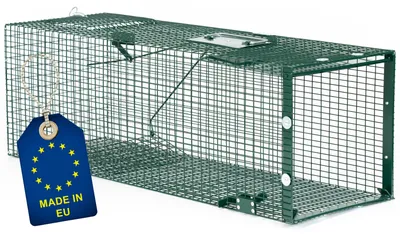 Produktbild von ITA Lebendfalle 5002 90x30x30 cm - Wetterfeste & Zuverlässige Falle für Tiere wie Marder, Ratten, Siebenschläfer und Eichhörnchen - Rattenfalle Marderfalle - Fertig Montiert, Bissschutz, Tragegriff