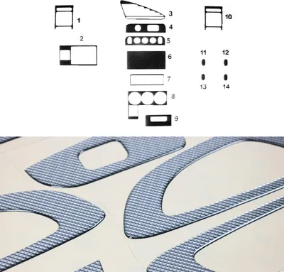 Image de Décoration intérieure Cockpit pour Citroën Berlingo 1996-2003 Optique carbone 14pcs