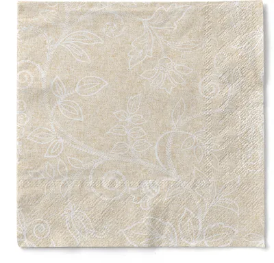 Produktbild von Tissue Serviette Darlyn in Hellbraun, 3-lagig, 40 x 40 cm, 100 Stück - Mank - Ornamente