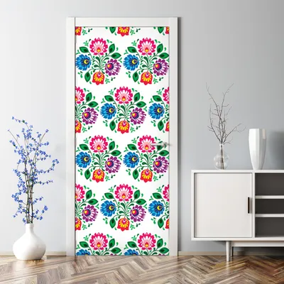 Produktbild von Dekorative Türposter selbstklebend Wandaufkleber Türaufkleber Federn Muster bunte Vögel 70 x 200 cm