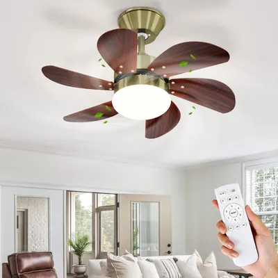 Image de ZMH ventilateur de plafond E27 lumière avec télécommande plafonnier dimmable moderne minuterie économique pour salon chambre d'enfant bureau