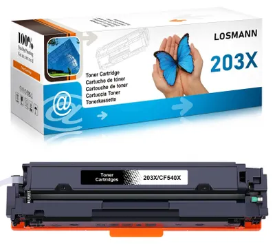 Immagine prodotto di Toner compatibili LOSMANN 203X per HP 203X CF540X, 203A CF540A, compatibili con le stampanti HP Color LaserJet Pro MFP M281fdw, MFP M280nw, MFP M281cdw, MFP M281fdn e HP Color LaserJet Pro M254dw, M254dn, M254nw (nero)