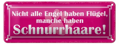 Produktbild von Blechschild Spruch 27x10cm Hund manche Engel Schnurrhaare Dekoration