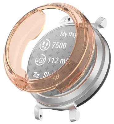 Produktbild von Für Garmin Lily 2 Hochwertiges Schutz TPU Watch Gehäuse Transparent / Pink