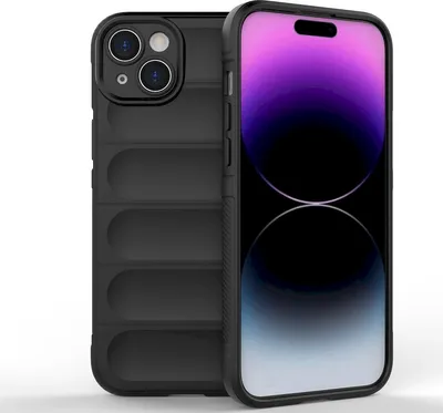 Produktbild von Mobigear Bumpy iPhone 15 Plus Hülle Flexibles TPU Backcover - Schwarz