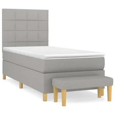 Produktbild von vidaXL Boxspringbett mit Matratze Hellgrau 90x200 cm Stoff