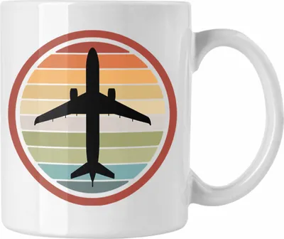 Produktbild von Trendation - Pilot Geschenk Tasse Piloten Flugzeug Geschenke Motive Flughafen Grafik (Weiß)