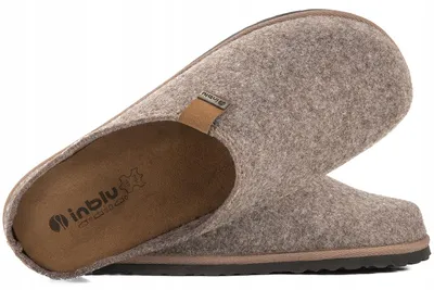 Produktbild von INBLU SI-01 Herren Hausschuhe Filz Leder Polyurethan43 Beige