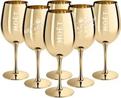 Produktbild von 6x Ice Imperial Champagnerglas Echtglas Gold - Champagne Moët & Chandon Moet Champagner Glas Imperial