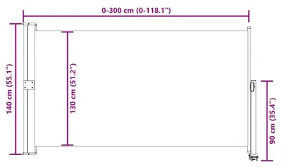 Image de vidaXL Marquise latérale extensible 140x300 cm Gris