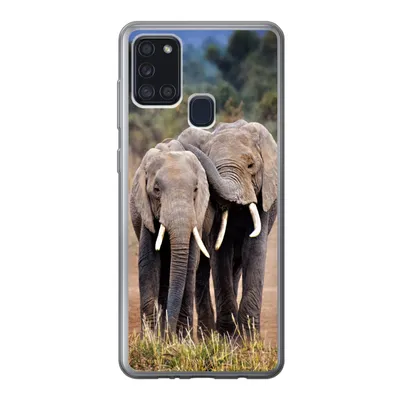 Produktbild von MuchoWow® Handyhülle Schutzhülle Hülle für Samsung Galaxy A21s Elefant - Tiere - Bäume - Natur Silikon Softcase Handy Hülle - Hartschale