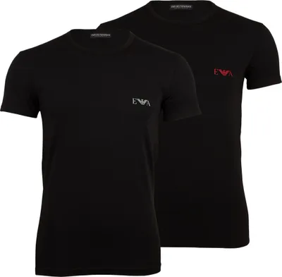 Produktbild von Emporio Armani Herren-T-Shirt, schwarz, 2er-Pack, Größe S