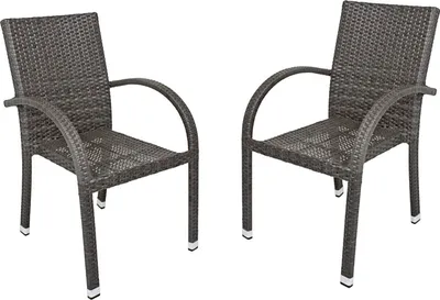 Produktbild von 2er Set Stapelstuhl Gartenstuhl Stuhl Grau