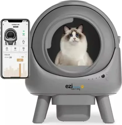 Produktbild von Selbstreinigende katzentoilette mit roboterfunktion, 50 l, 55 db, grau E.ziclean CATBOTK6I