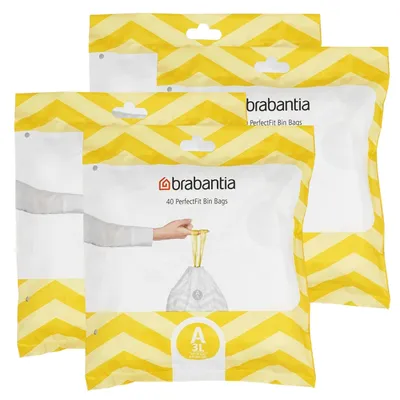 Produktbild von Brabantia Müllbeutel mit Zugband A 3L - 40 Einzelbeutel (4er Pack)