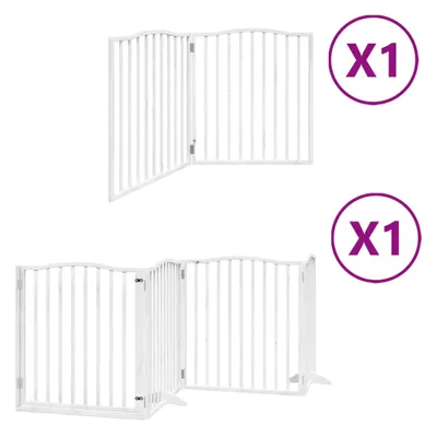 Image de Barrière pour chien porte pliable 6panneaux blanc bois peuplier