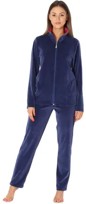 Produktbild von Merry Style Damen Velours Freizeitanzug Hausanzug MSMG001 (Dunkelblau/Rosa(1737), 6XL)