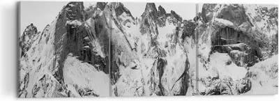 Produktbild von Bild auf Leinwand - Leinwandbild - 3 Teile - Alpen Schnee Monochrom - 120x40cm - Wand Bild - Wanddeko - Wandbilder - Leinwanddruck - Bilder - Wanddekoration - Leinwand bilder - CA120x40-4405