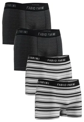 Produktbild von Fabio Farini - 4 Stück Herren Unterhosen - Männer Retroshorts aus weicher Microfaser im sportlichen Look mit Logoschriftzug